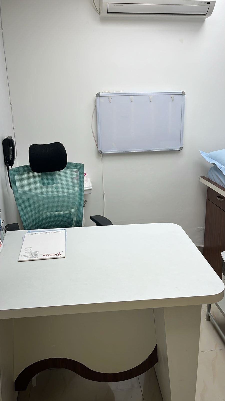 Doctor’s desk at Hansaa Clinic